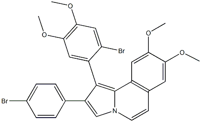 1-(2-bromo-4,5-dimethoxyphenyl)-2-(4-bromophenyl)-8,9-dimethoxypyrrolo[2,1-a]isoquinoline Struktur