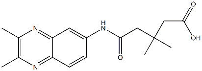 5-[(2,3-dimethylquinoxalin-6-yl)amino]-3,3-dimethyl-5-oxopentanoic acid Struktur