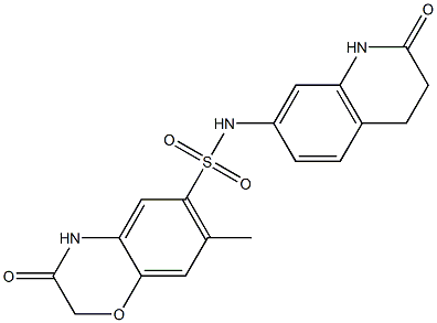 7-methyl-3-oxo-N-(2-oxo-3,4-dihydro-1H-quinolin-7-yl)-4H-1,4-benzoxazine-6-sulfonamide Struktur