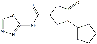 1-cyclopentyl-5-oxo-N-(1,3,4-thiadiazol-2-yl)pyrrolidine-3-carboxamide Struktur