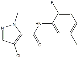 4-chloro-N-(2-fluoro-5-methylphenyl)-2-methylpyrazole-3-carboxamide Struktur