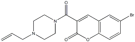 6-bromo-3-(4-prop-2-enylpiperazine-1-carbonyl)chromen-2-one Struktur