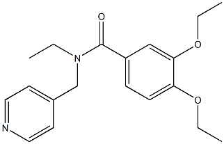 3,4-diethoxy-N-ethyl-N-(pyridin-4-ylmethyl)benzamide Struktur