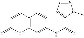 2-methyl-N-(4-methyl-2-oxochromen-7-yl)pyrazole-3-carboxamide Struktur