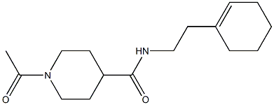 1-acetyl-N-[2-(cyclohexen-1-yl)ethyl]piperidine-4-carboxamide Struktur