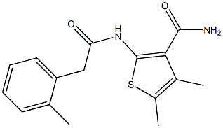 4,5-dimethyl-2-[[2-(2-methylphenyl)acetyl]amino]thiophene-3-carboxamide Struktur