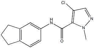 4-chloro-N-(2,3-dihydro-1H-inden-5-yl)-2-methylpyrazole-3-carboxamide Struktur