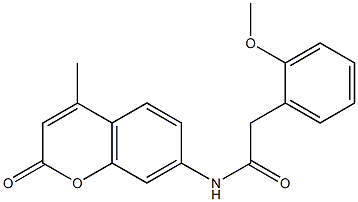 2-(2-methoxyphenyl)-N-(4-methyl-2-oxochromen-7-yl)acetamide Struktur