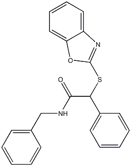 2-(1,3-benzoxazol-2-ylsulfanyl)-N-benzyl-2-phenylacetamide Struktur