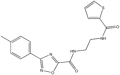 3-(4-methylphenyl)-N-[2-(thiophene-2-carbonylamino)ethyl]-1,2,4-oxadiazole-5-carboxamide Struktur