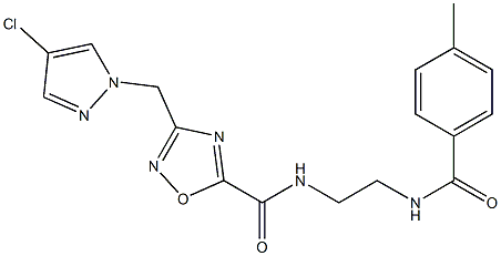 3-[(4-chloropyrazol-1-yl)methyl]-N-[2-[(4-methylbenzoyl)amino]ethyl]-1,2,4-oxadiazole-5-carboxamide Struktur