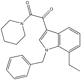 1-(1-benzyl-7-ethylindol-3-yl)-2-piperidin-1-ylethane-1,2-dione Struktur