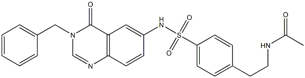 N-[2-[4-[(3-benzyl-4-oxoquinazolin-6-yl)sulfamoyl]phenyl]ethyl]acetamide Struktur