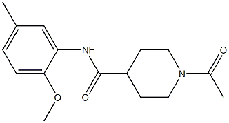 1-acetyl-N-(2-methoxy-5-methylphenyl)piperidine-4-carboxamide Struktur