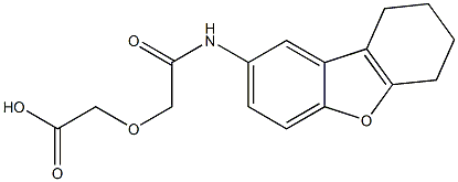 2-[2-oxo-2-(6,7,8,9-tetrahydrodibenzofuran-2-ylamino)ethoxy]acetic acid Struktur