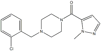 [4-[(2-chlorophenyl)methyl]piperazin-1-yl]-(2-methylpyrazol-3-yl)methanone Struktur