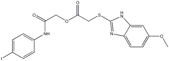 [2-(4-iodoanilino)-2-oxoethyl] 2-[(6-methoxy-1H-benzimidazol-2-yl)sulfanyl]acetate Struktur