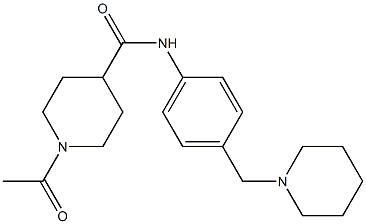 1-acetyl-N-[4-(piperidin-1-ylmethyl)phenyl]piperidine-4-carboxamide Struktur