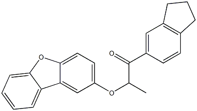 2-dibenzofuran-2-yloxy-1-(2,3-dihydro-1H-inden-5-yl)propan-1-one Struktur