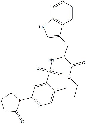 ethyl 3-(1H-indol-3-yl)-2-[[2-methyl-5-(2-oxopyrrolidin-1-yl)phenyl]sulfonylamino]propanoate Struktur