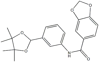 N-[3-(4,4,5,5-tetramethyl-1,3-dioxolan-2-yl)phenyl]-1,3-benzodioxole-5-carboxamide Struktur