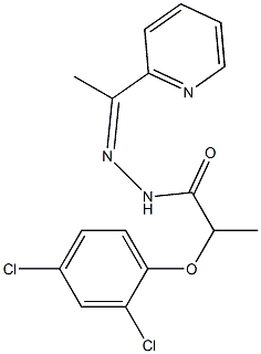 2-(2,4-dichlorophenoxy)-N-[(Z)-1-pyridin-2-ylethylideneamino]propanamide Struktur