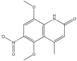 5,8-dimethoxy-4-methyl-6-nitro-1H-quinolin-2-one Struktur