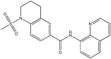 1-methylsulfonyl-N-quinolin-8-yl-3,4-dihydro-2H-quinoline-6-carboxamide Struktur