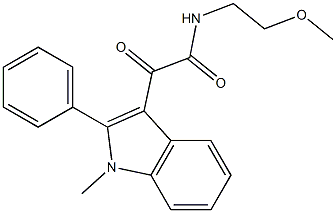 N-(2-methoxyethyl)-2-(1-methyl-2-phenylindol-3-yl)-2-oxoacetamide Struktur