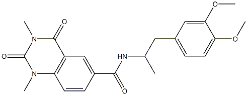 N-[1-(3,4-dimethoxyphenyl)propan-2-yl]-1,3-dimethyl-2,4-dioxoquinazoline-6-carboxamide Struktur