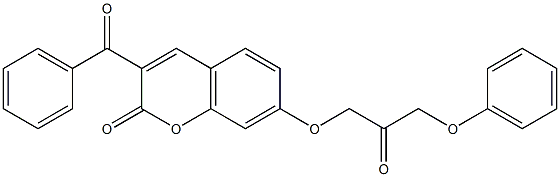 3-benzoyl-7-(2-oxo-3-phenoxypropoxy)chromen-2-one Struktur