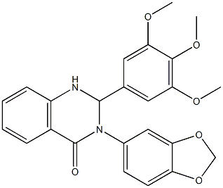 3-(1,3-benzodioxol-5-yl)-2-(3,4,5-trimethoxyphenyl)-1,2-dihydroquinazolin-4-one Struktur