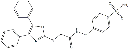 2-[(4,5-diphenyl-1,3-oxazol-2-yl)sulfanyl]-N-[(4-sulfamoylphenyl)methyl]acetamide Struktur