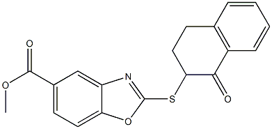 methyl 2-[(1-oxo-3,4-dihydro-2H-naphthalen-2-yl)sulfanyl]-1,3-benzoxazole-5-carboxylate Struktur