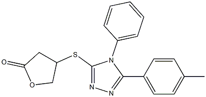 4-[[5-(4-methylphenyl)-4-phenyl-1,2,4-triazol-3-yl]sulfanyl]oxolan-2-one Struktur