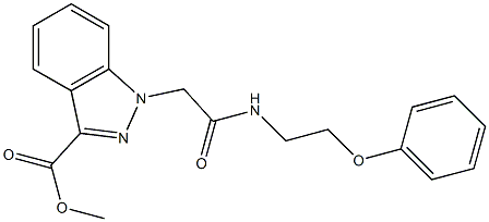 methyl 1-[2-oxo-2-(2-phenoxyethylamino)ethyl]indazole-3-carboxylate Struktur