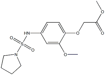 methyl 2-[2-methoxy-4-(pyrrolidin-1-ylsulfonylamino)phenoxy]acetate Struktur