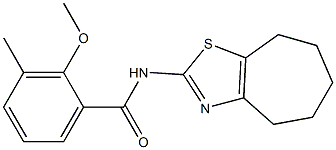 2-methoxy-3-methyl-N-(5,6,7,8-tetrahydro-4H-cyclohepta[d][1,3]thiazol-2-yl)benzamide Struktur