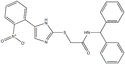 N-benzhydryl-2-[[5-(2-nitrophenyl)-1H-imidazol-2-yl]sulfanyl]acetamide Struktur