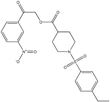 [2-(3-nitrophenyl)-2-oxoethyl] 1-(4-ethylphenyl)sulfonylpiperidine-4-carboxylate Struktur