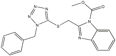 methyl 2-[(1-benzyltetrazol-5-yl)sulfanylmethyl]benzimidazole-1-carboxylate Struktur