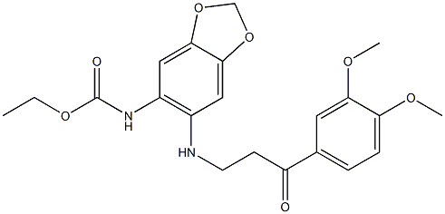 ethyl N-[6-[[3-(3,4-dimethoxyphenyl)-3-oxopropyl]amino]-1,3-benzodioxol-5-yl]carbamate Struktur