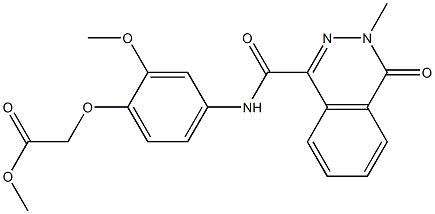 methyl 2-[2-methoxy-4-[(3-methyl-4-oxophthalazine-1-carbonyl)amino]phenoxy]acetate Struktur