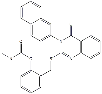 [2-[(3-naphthalen-2-yl-4-oxoquinazolin-2-yl)sulfanylmethyl]phenyl] N,N-dimethylcarbamate Struktur