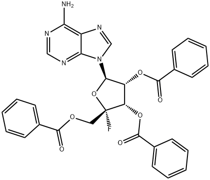 4'-C-Fluoroadenosine 2',3',5'-tribenzoate Struktur