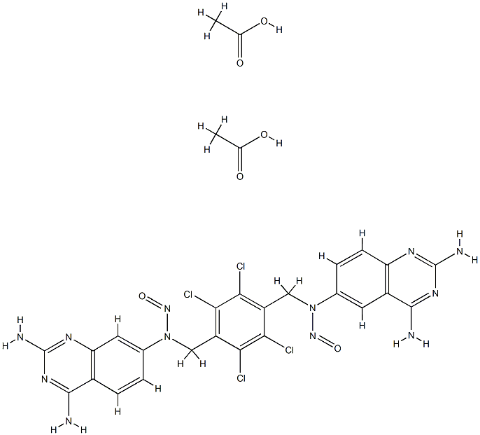 4,4'-bis(2,4-diaminoquinazol-6-(N-nitrosoaminomethyl))tetrachlorobenzene Struktur