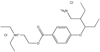 Benzoic acid,4-(butylamino)-2-propoxy-, 2-(diethylamino)ethyl ester, hydrochloride (1:2) Structure