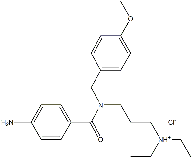 Benzamide,4-amino-N-[3-(diethylamino)propyl]-N-[(4-methoxyphenyl)methyl]-, hydrochloride(1:) Struktur