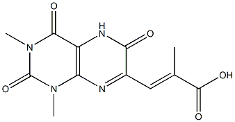 7-Pteridineacrylic  acid,  1,2,3,4-tetrahydro-6-hydroxy--alpha-,1,3-trimethyl-2,4-dioxo-  (6CI) Struktur