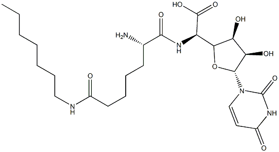 N-epsilon-(Octanoyl)lysyl-uracil polyoxin C Struktur